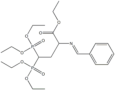 2-(Benzylideneamino)-4,4-bis(diethoxyphosphinyl)butyric acid ethyl ester 구조식 이미지