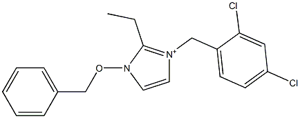 1-(Benzyloxy)-2-ethyl-3-(2,4-dichlorobenzyl)-1H-imidazol-3-ium 구조식 이미지