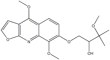 1-[(4,8-Dimethoxyfuro[2,3-b]quinolin-7-yl)oxy]-3-methoxy-3-methyl-2-butanol 구조식 이미지