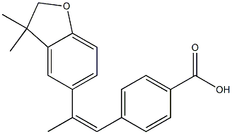 4-[(Z)-2-[(2,3-Dihydro-3,3-dimethylbenzofuran)-5-yl]-1-propenyl]benzoic acid 구조식 이미지