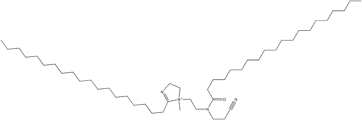 1-[2-[(2-Cyanoethyl)(1-oxoicosyl)amino]ethyl]-4,5-dihydro-1-methyl-2-nonadecyl-1H-imidazol-1-ium 구조식 이미지