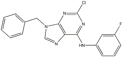 9-Benzyl-2-chloro-6-(3-fluorophenylamino)-9H-purine Structure