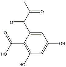 2-(1,2-Dioxopropyl)-4,6-dihydroxybenzoic acid 구조식 이미지