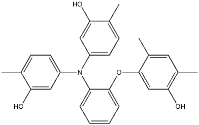 N,N-Bis(3-hydroxy-4-methylphenyl)-2-(5-hydroxy-2,4-dimethylphenoxy)benzenamine 구조식 이미지