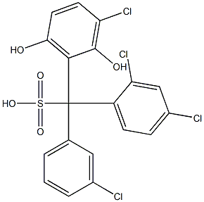 (3-Chlorophenyl)(2,4-dichlorophenyl)(3-chloro-2,6-dihydroxyphenyl)methanesulfonic acid Structure