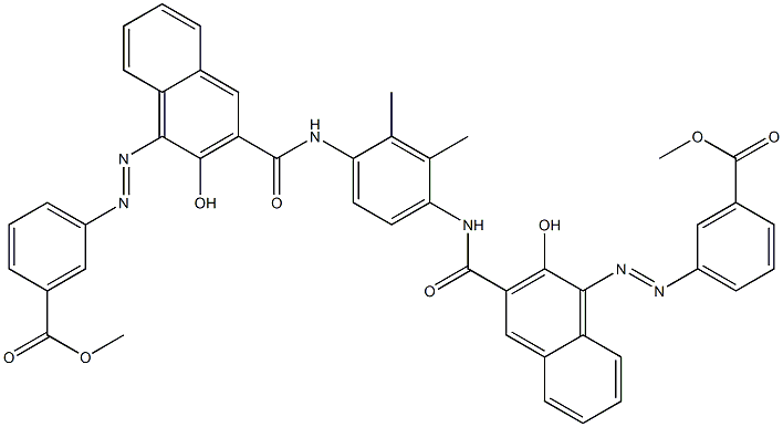 N,N'-(2,3-Dimethyl-1,4-phenylene)bis[4-[[3-(methoxycarbonyl)phenyl]azo]-3-hydroxy-2-naphthalenecarboxamide] 구조식 이미지