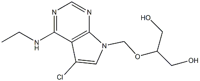 4-Ethylamino-5-chloro-7-(2-hydroxy-1-hydroxymethylethoxymethyl)-7H-pyrrolo[2,3-d]pyrimidine 구조식 이미지