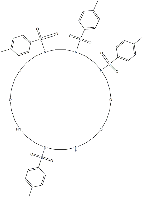 7,10,13,25-Tetrakis[(4-methylphenyl)sulfonyl]-1,4,16,19-tetraoxa-7,10,13,22,25,28-hexaazacyclotriacontane 구조식 이미지