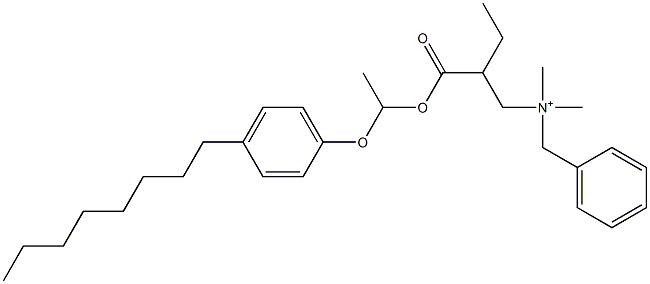 N,N-Dimethyl-N-benzyl-N-[2-[[1-(4-octylphenyloxy)ethyl]oxycarbonyl]butyl]aminium 구조식 이미지