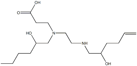 3-[N-(2-Hydroxyhexyl)-N-[2-(2-hydroxy-5-hexenylamino)ethyl]amino]propionic acid 구조식 이미지