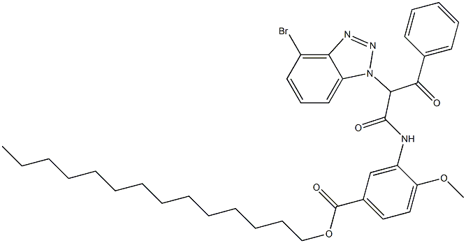 3-[3-Phenyl-2-(4-bromo-1H-benzotriazol-1-yl)-1,3-dioxopropylamino]-4-methoxybenzoic acid tetradecyl ester 구조식 이미지
