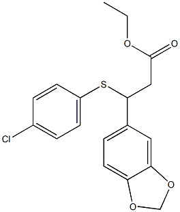 3-(1,3-Benzodioxol-5-yl)-3-(4-chlorophenylthio)propionic acid ethyl ester Structure