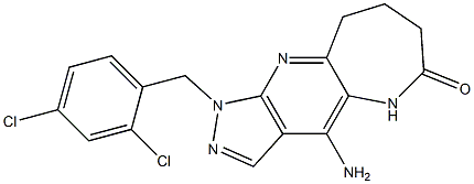 4-Amino-1-(2,4-dichlorobenzyl)-5,7,8,9-tetrahydro-1,2,5,10-tetraazacyclohept[f]inden-6(1H)-one 구조식 이미지