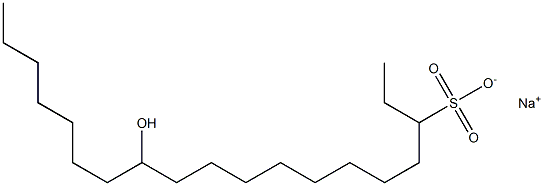 12-Hydroxynonadecane-3-sulfonic acid sodium salt Structure