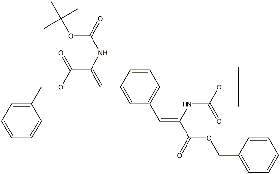 3,3'-(1,3-Phenylene)bis[2-[(tert-butoxy)carbonylamino]acrylic acid]dibenzyl ester 구조식 이미지