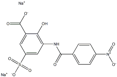 3-(p-Nitrobenzoylamino)-5-sulfosalicylic acid disodium salt Structure