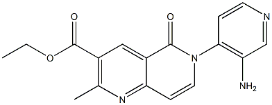 5,6-Dihydro-2-methyl-5-oxo-6-(3-amino-4-pyridyl)-1,6-naphthyridine-3-carboxylic acid ethyl ester 구조식 이미지