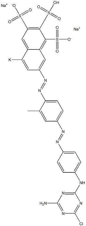 7-[4-[4-(4-Amino-6-chloro-1,3,5-triazin-2-ylamino)phenylazo]-2-methylphenylazo]-5-potassiosulfo-1,3-naphthalenedisulfonic acid disodium salt Structure