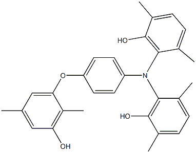 N,N-Bis(6-hydroxy-2,5-dimethylphenyl)-4-(3-hydroxy-2,5-dimethylphenoxy)benzenamine 구조식 이미지