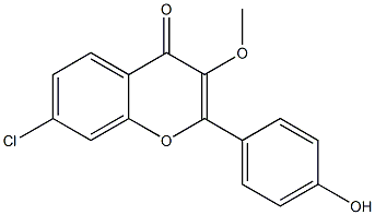 2-(4-Hydroxyphenyl)-7-chloro-3-methoxy-4H-1-benzopyran-4-one 구조식 이미지