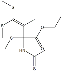 2,4,4-Tris(methylthio)-3-methyl-2-[(methylthiocarbonyl)amino]-3-butenoic acid ethyl ester Structure