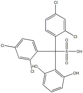 Bis(2,4-dichlorophenyl)(2,6-dihydroxyphenyl)methanesulfonic acid Structure