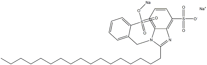 1-[2-(Sodiooxysulfonyl)benzyl]-2-heptadecyl-1H-benzimidazole-4-sulfonic acid sodium salt Structure