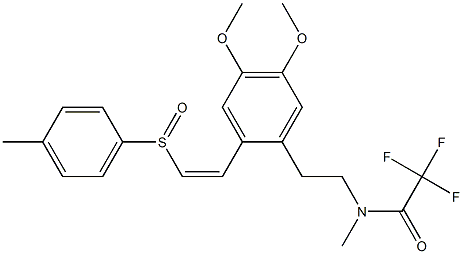 N-[2-[2-[(Z)-2-(4-Methylphenylsulfinyl)ethenyl]-4,5-dimethoxyphenyl]ethyl]-N-methyltrifluoroacetamide 구조식 이미지