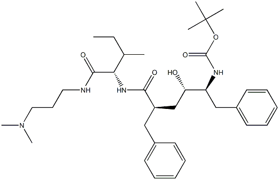 (2S)-2-[[(2R,4S,5S)-5-(tert-Butoxycarbonylamino)-2-benzyl-4-hydroxy-6-phenylhexanoyl]amino]-N-(3-dimethylaminopropyl)-3-methylpentanamide 구조식 이미지