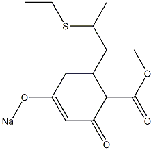 6-(2-Ethylthiopropyl)-2-oxo-4-sodiooxy-3-cyclohexene-1-carboxylic acid methyl ester 구조식 이미지