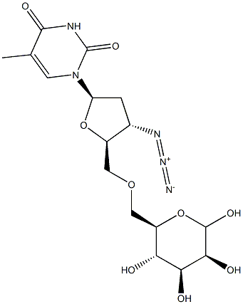 6-O-(3'-Azido-3'-deoxy-5'-thymidylyl)-D-mannopyranose Structure