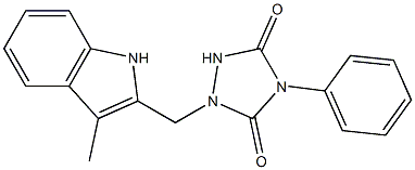4-Phenyl-1-(3-methyl-1H-indol-2-ylmethyl)-1,2,4-triazolidine-3,5-dione 구조식 이미지