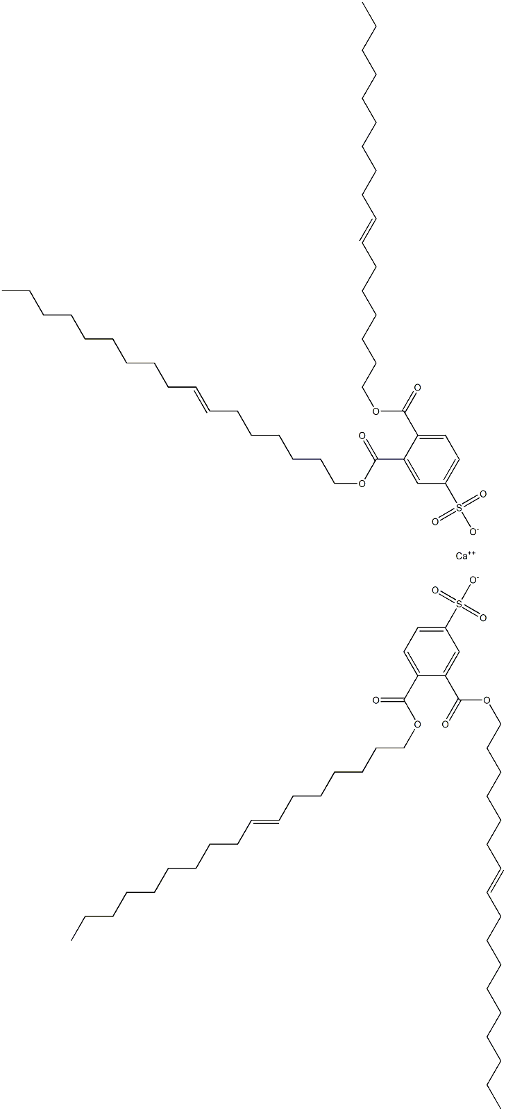 Bis[3,4-di(7-heptadecenyloxycarbonyl)benzenesulfonic acid]calcium salt Structure