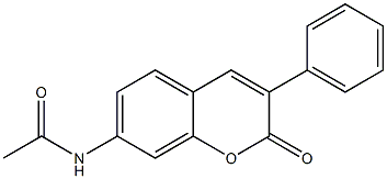 3-Phenyl-7-acetylamino-2H-1-benzopyran-2-one Structure