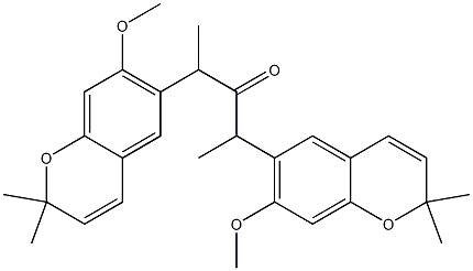 6,6'-[(1S,3S)-1,3-Dimethyl-2-oxopropane-1,3-diyl]bis(7-methoxy-2,2-dimethyl-2H-1-benzopyran) 구조식 이미지