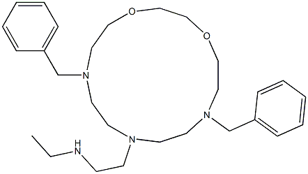 N-Ethyl-7,13-dibenzyl-1,4-dioxa-7,10,13-triazacyclopentadecane-10-ethanamine 구조식 이미지