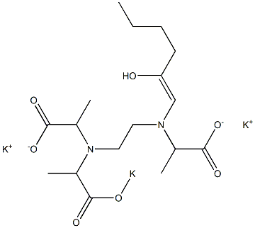 3-(2-Hydroxy-1-hexenyl)-6-(1-potassiooxycarbonylethyl)-2,7-dimethyl-3,6-diazaoctanedioic acid dipotassium salt Structure