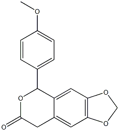 5-(4-Methoxyphenyl)-5H-1,3-dioxolo[4,5-g][2]benzopyran-7(8H)-one 구조식 이미지