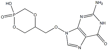 9-[(2-Hydroxy-2-oxo-1,4,2-dioxaphosphorinan-5-yl)methoxy]-2-amino-9H-purin-6(1H)-one Structure