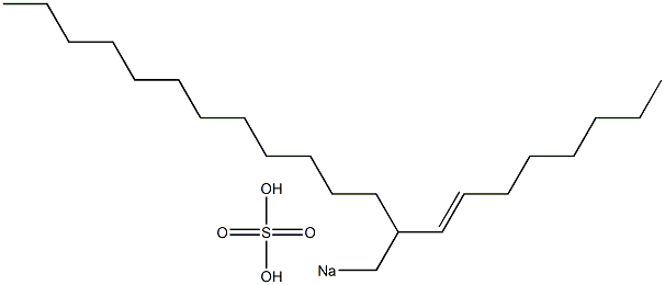 Sulfuric acid 2-(1-octenyl)tetradecyl=sodium ester salt Structure