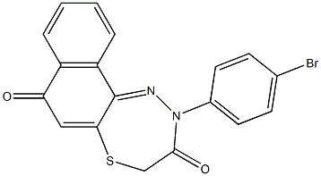 7,8-Dihydro-10-[4-bromophenyl]-7-thia-10,11-diaza-10H-cyclohepta[a]naphthalene-5,9-dione Structure