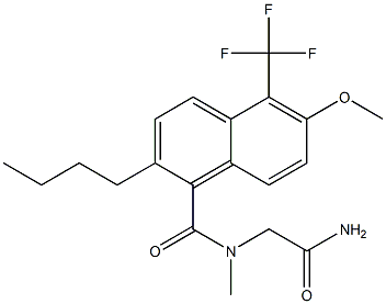 2-[N-[[2-Butyl-6-methoxy-5-trifluoromethyl-1-naphthalenyl]carbonyl]-N-methylamino]acetamide Structure