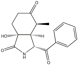 (1R,5S,6S,7R)-1-Hydroxy-7-benzoyl-5-methyl-8-azabicyclo[4.3.0]nonane-4,9-dione 구조식 이미지