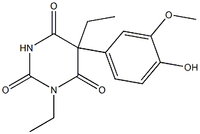 5-Ethyl-5-(3-methoxy-4-hydroxyphenyl)-1-ethylpyrimidine-2,4,6(1H,3H,5H)-trione Structure