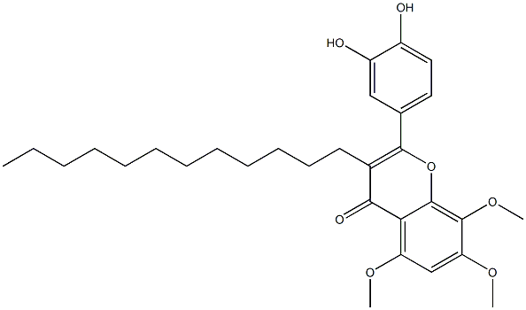 2-(3,4-Dihydroxyphenyl)-5,7,8-trimethoxy-3-dodecyl-4H-1-benzopyran-4-one Structure