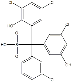 (3-Chlorophenyl)(3-chloro-5-hydroxyphenyl)(3,5-dichloro-2-hydroxyphenyl)methanesulfonic acid 구조식 이미지