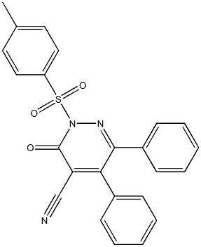 2,3-Dihydro-2-(4-methylphenylsulfonyl)-3-oxo-5,6-diphenylpyridazine-4-carbonitrile Structure