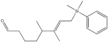 (6E)-5,6-Dimethyl-8-(dimethylphenylsilyl)-6-octen-1-al Structure