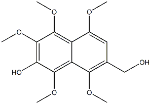 1,3,4,5,8-Pentamethoxy-7-(hydroxymethyl)naphthalen-2-ol 구조식 이미지