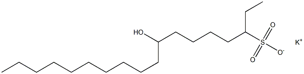 8-Hydroxyoctadecane-3-sulfonic acid potassium salt Structure